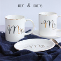 Personalised Wedding Gift 'Mr And Mrs' Ceramic Coffee Mug With Gold Printing.